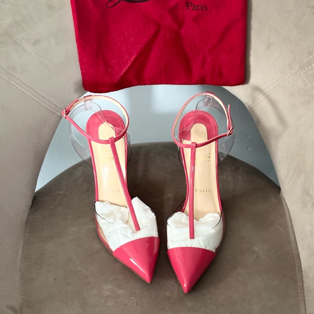 Christian Louboutin Pink Ankle Strap Heels
